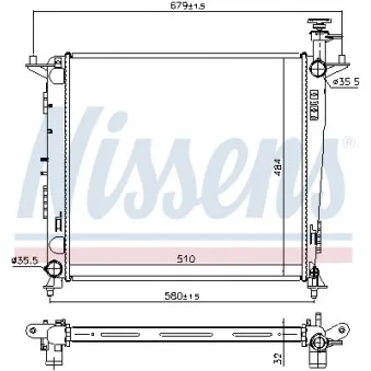 Radiateur, refroidissement du moteur NISSENS 666222