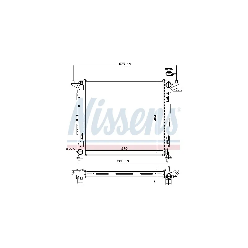 Radiateur, refroidissement du moteur NISSENS 666222