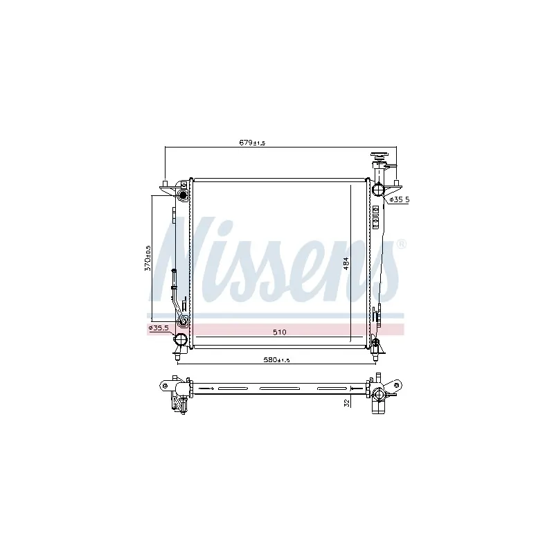 Radiateur, refroidissement du moteur NISSENS 666223