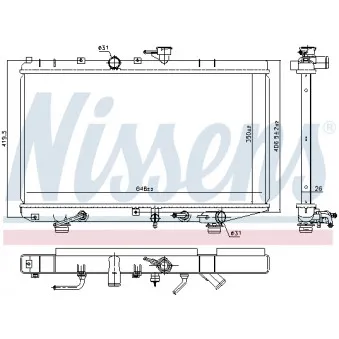 Radiateur, refroidissement du moteur NISSENS 66625
