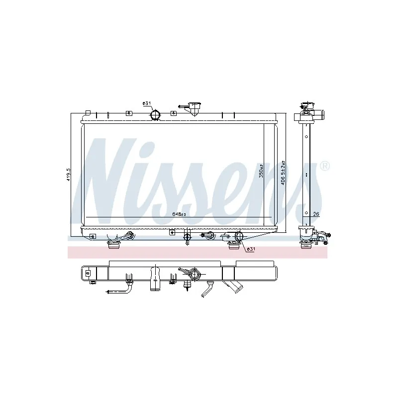 Radiateur, refroidissement du moteur NISSENS 66625