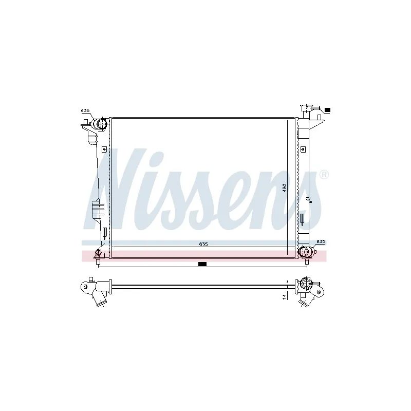 Radiateur, refroidissement du moteur NISSENS 66764