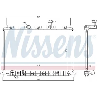 Radiateur, refroidissement du moteur NISSENS 66770