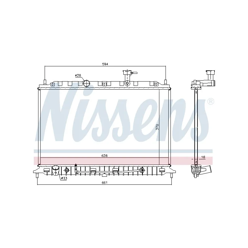 Radiateur, refroidissement du moteur NISSENS 66770