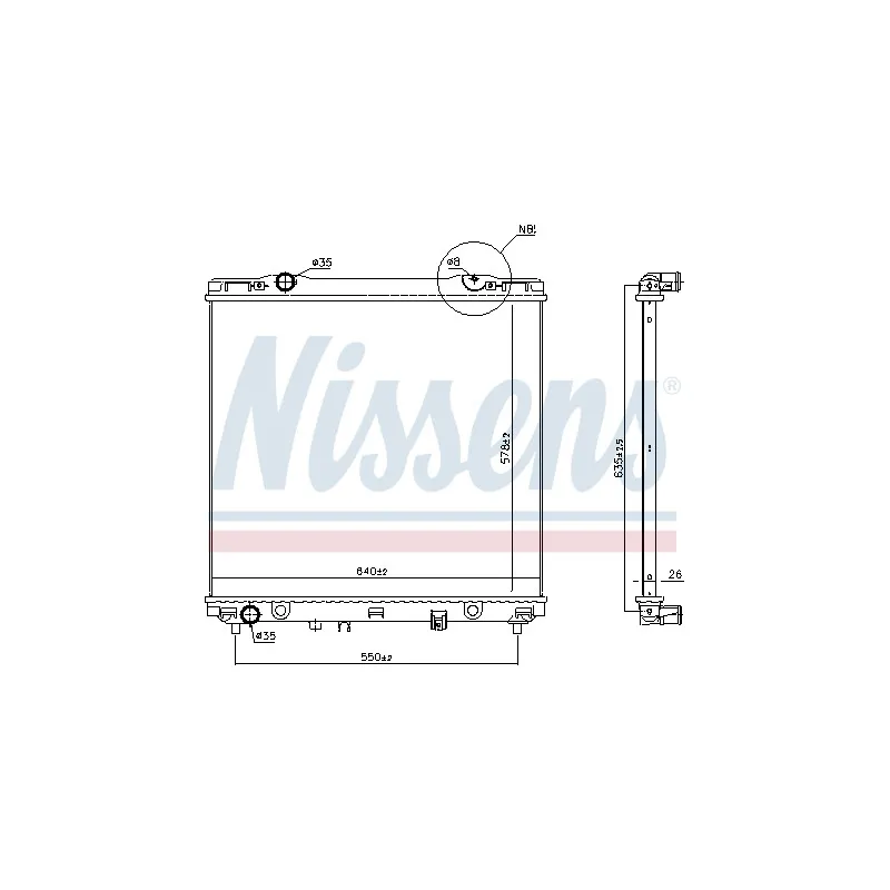Radiateur, refroidissement du moteur NISSENS 66773