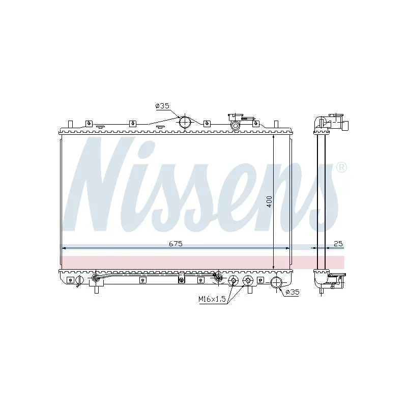 Radiateur, refroidissement du moteur NISSENS 67007