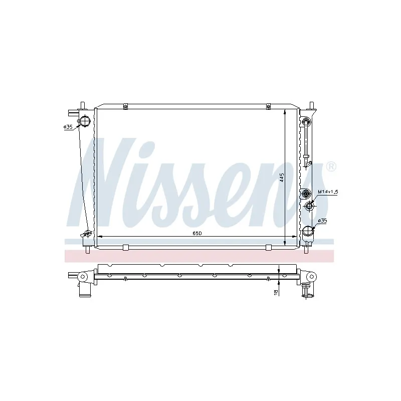 Radiateur, refroidissement du moteur NISSENS 670381