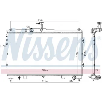 Radiateur, refroidissement du moteur NISSENS 67097