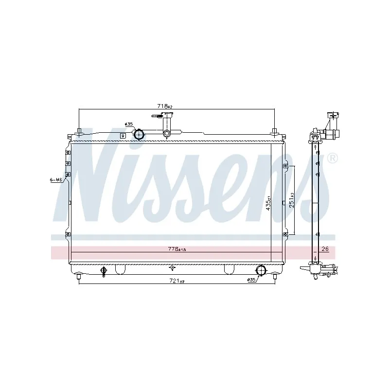 Radiateur, refroidissement du moteur NISSENS 67097