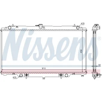 Radiateur, refroidissement du moteur NISSENS 67354A