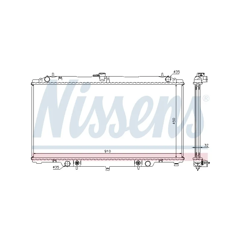 Radiateur, refroidissement du moteur NISSENS 67354A