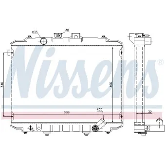 Radiateur, refroidissement du moteur NISSENS 67490