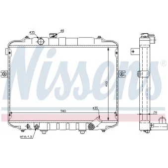 Radiateur, refroidissement du moteur NISSENS 67497
