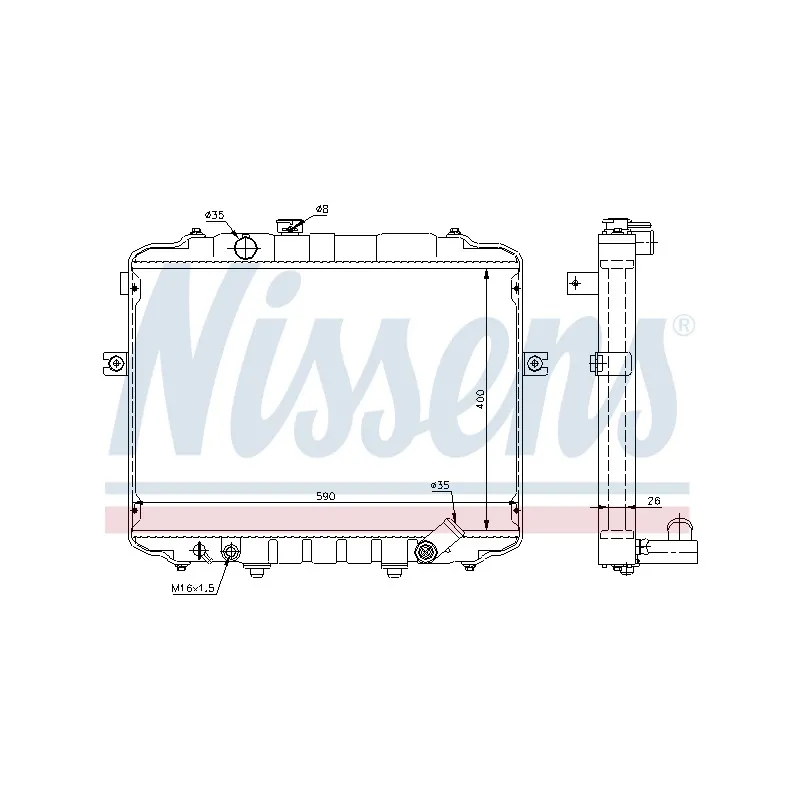 Radiateur, refroidissement du moteur NISSENS 67497