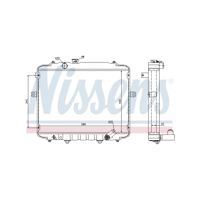 Radiateur, refroidissement du moteur NISSENS 67499