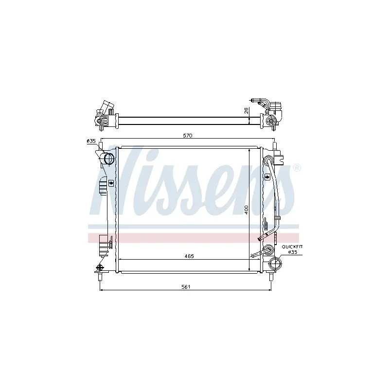 Radiateur, refroidissement du moteur NISSENS 675008