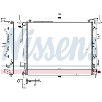 Radiateur, refroidissement du moteur NISSENS 675047