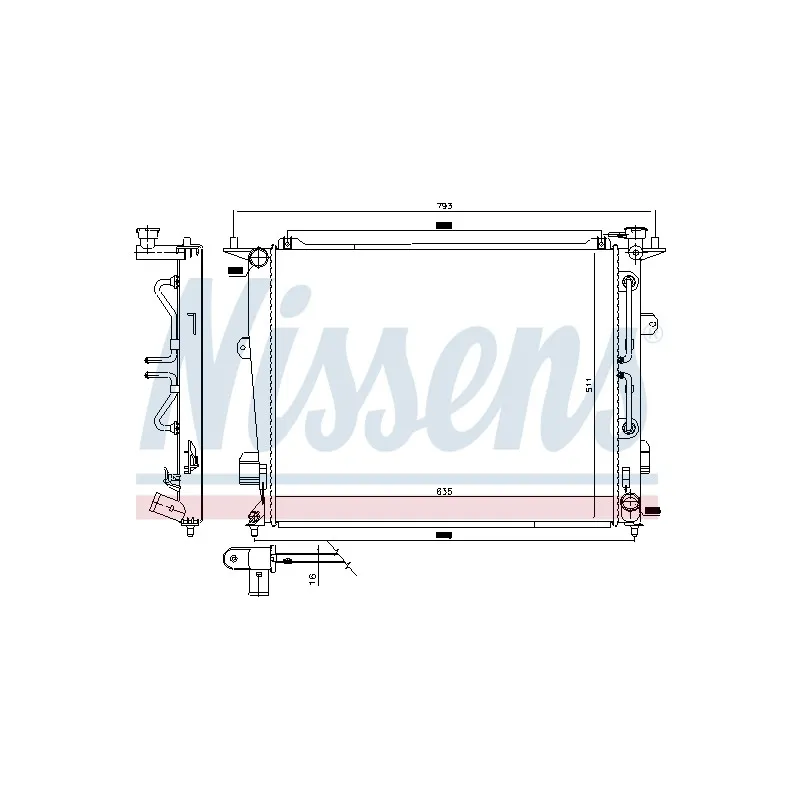 Radiateur, refroidissement du moteur NISSENS 675047