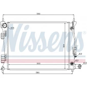 Radiateur, refroidissement du moteur NISSENS 67553
