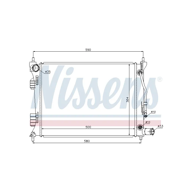 Radiateur, refroidissement du moteur NISSENS 67553