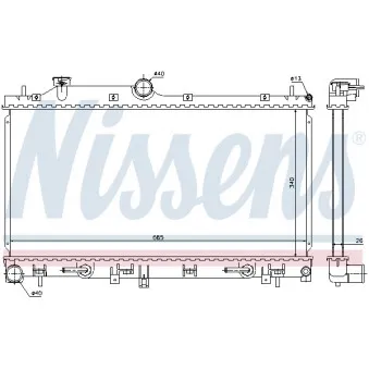 Radiateur, refroidissement du moteur NISSENS 67716