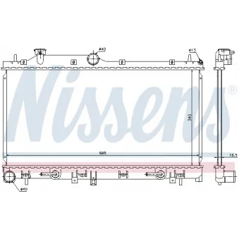 Radiateur, refroidissement du moteur NISSENS 67730