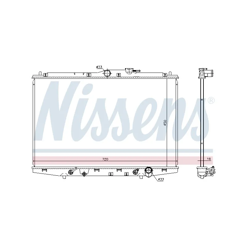 Radiateur, refroidissement du moteur NISSENS 681385
