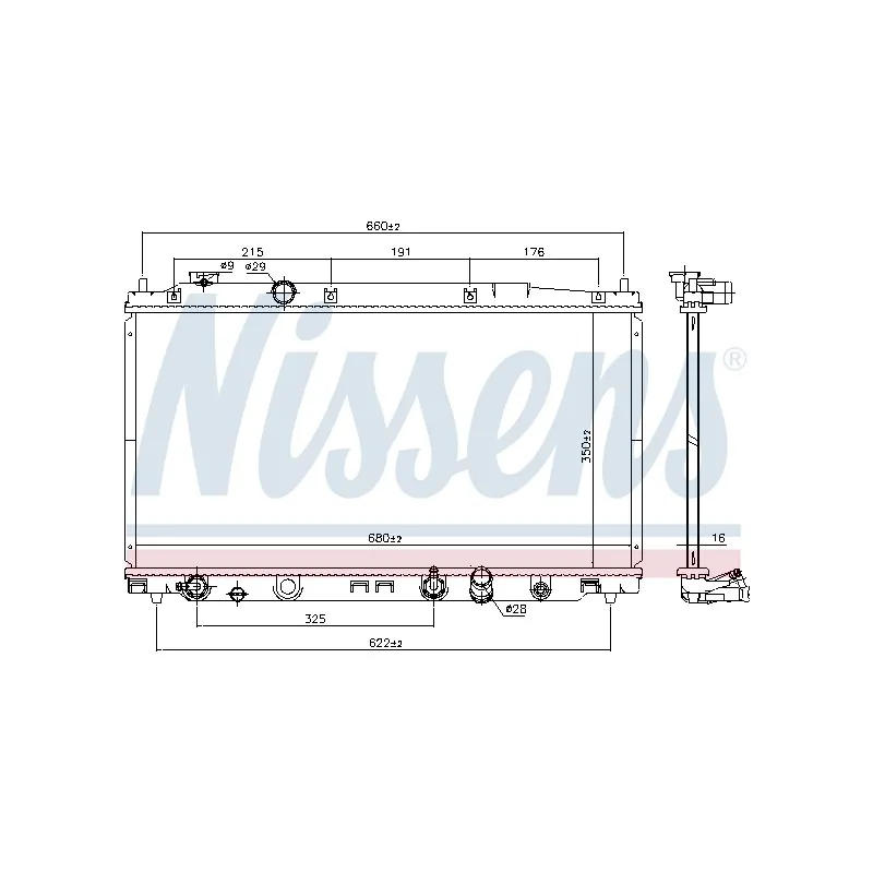 Radiateur, refroidissement du moteur NISSENS 68153