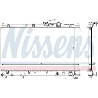 Radiateur, refroidissement du moteur NISSENS 68159