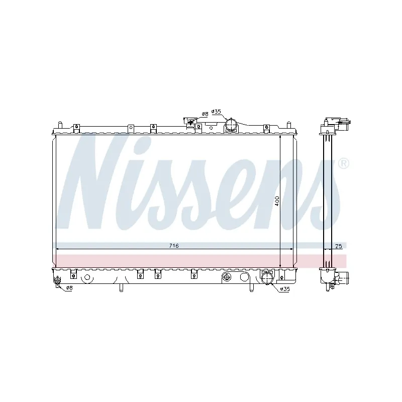Radiateur, refroidissement du moteur NISSENS 68159