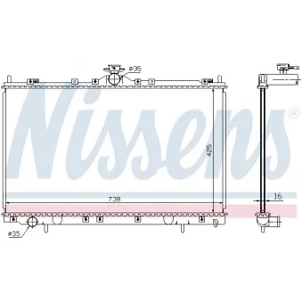 Radiateur, refroidissement du moteur NISSENS 68182