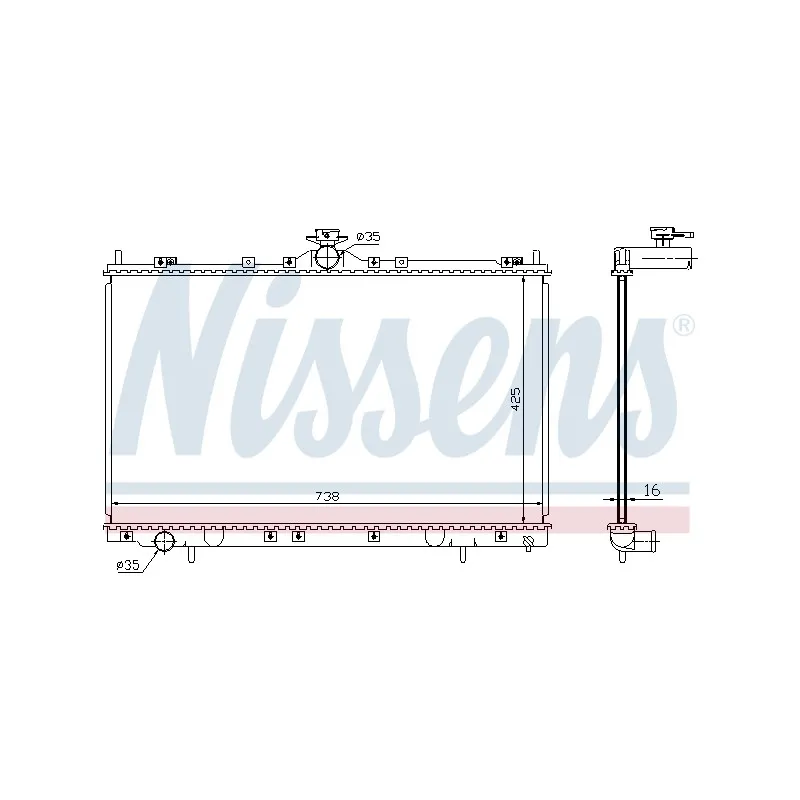 Radiateur, refroidissement du moteur NISSENS 68182