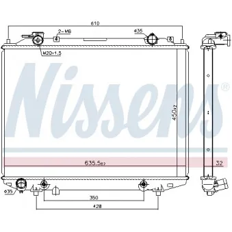 Radiateur, refroidissement du moteur NISSENS 68535