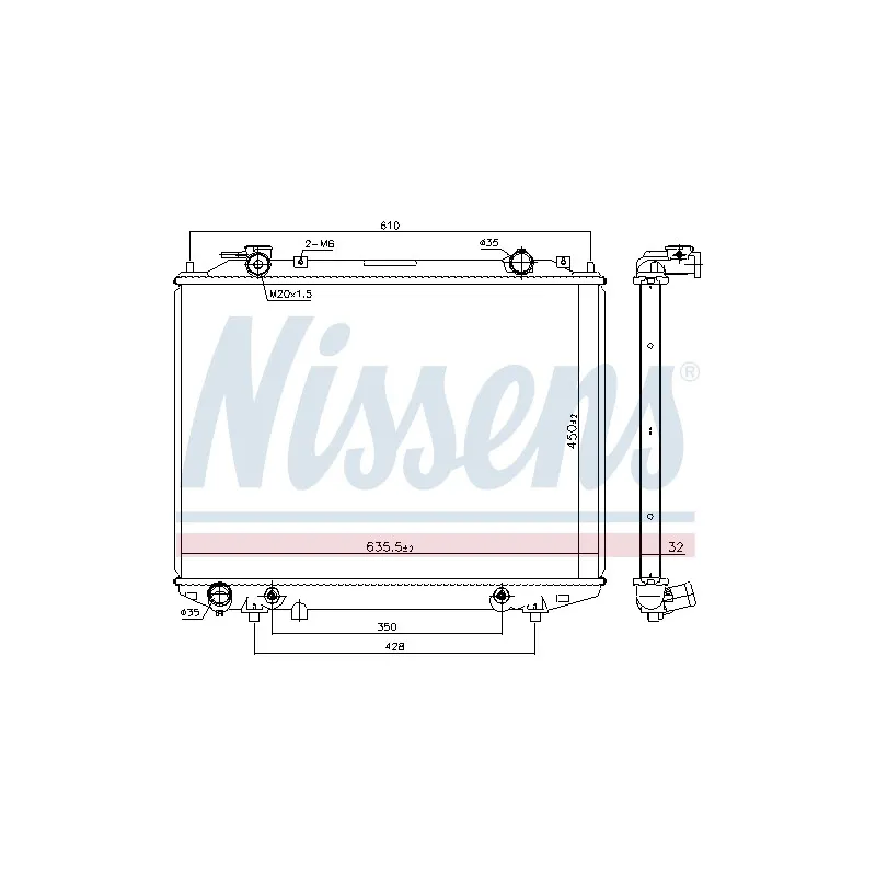 Radiateur, refroidissement du moteur NISSENS 68535