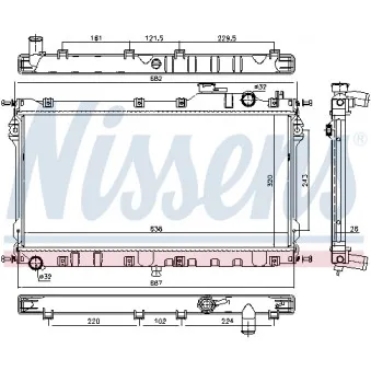 Radiateur, refroidissement du moteur NISSENS 68559