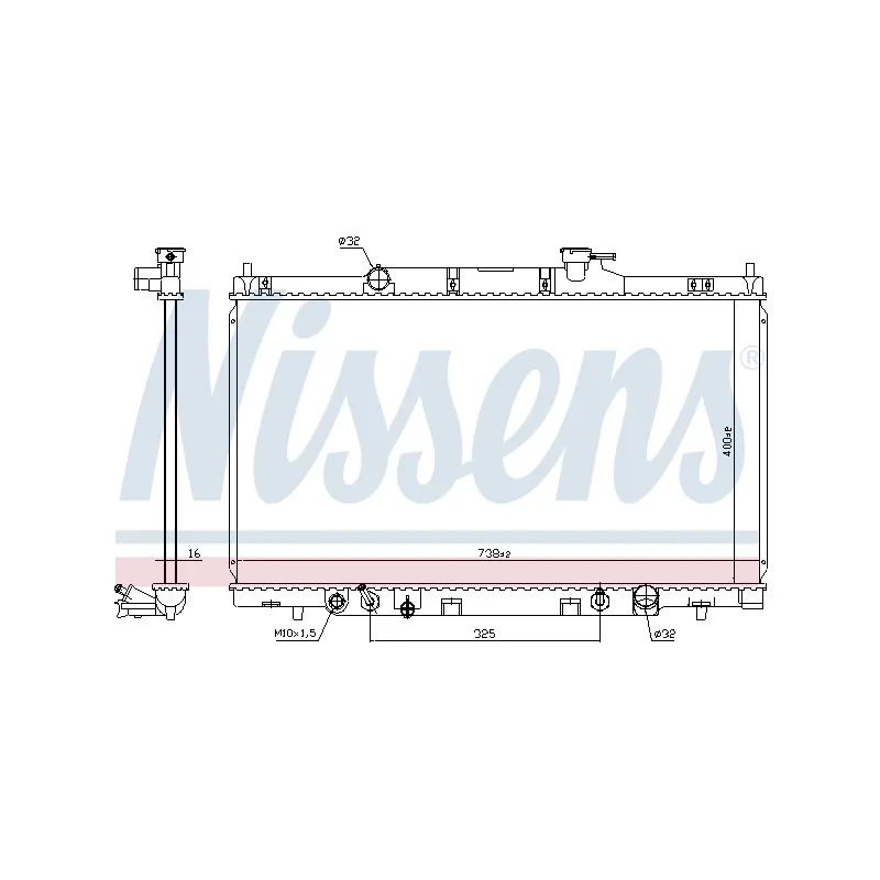 Radiateur, refroidissement du moteur NISSENS 68606