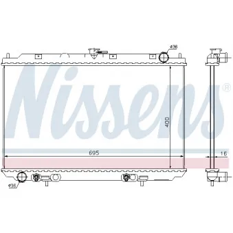 Radiateur, refroidissement du moteur NISSENS 68725