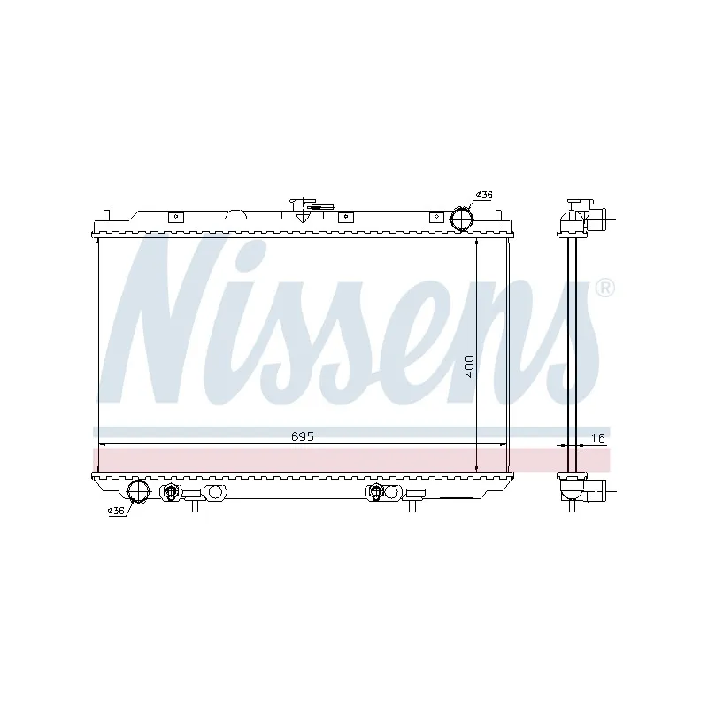 Radiateur, refroidissement du moteur NISSENS 68725