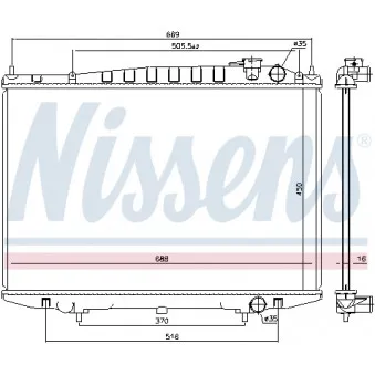 Radiateur, refroidissement du moteur NISSENS 68749
