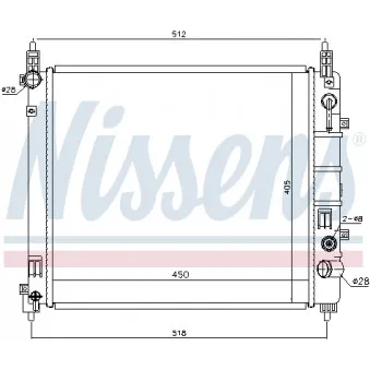 Radiateur, refroidissement du moteur NISSENS 68796