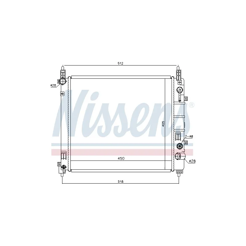 Radiateur, refroidissement du moteur NISSENS 68796