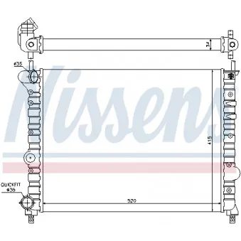 Radiateur, refroidissement du moteur NISSENS 68800