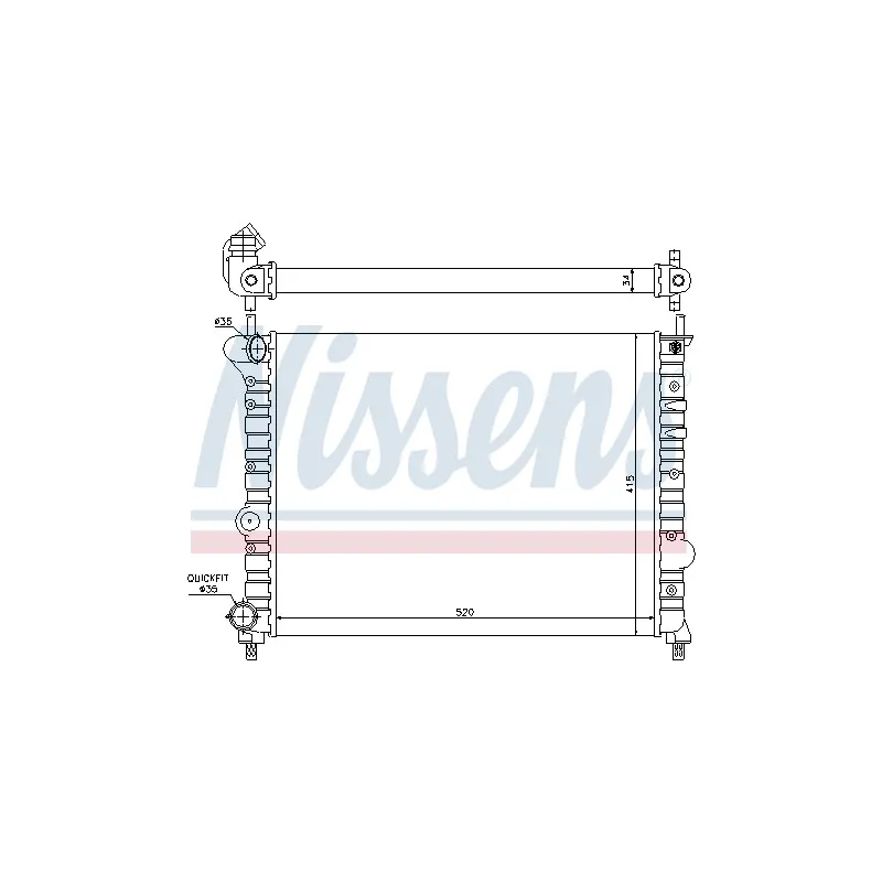 Radiateur, refroidissement du moteur NISSENS 68800