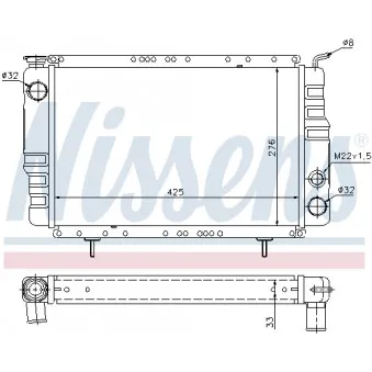 Radiateur, refroidissement du moteur NISSENS 690130