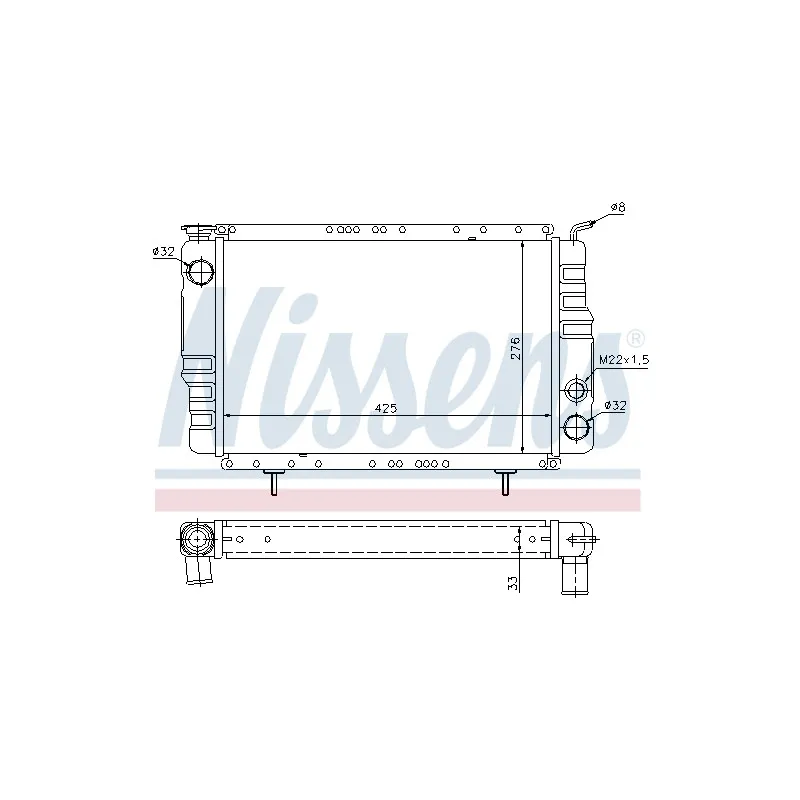 Radiateur, refroidissement du moteur NISSENS 690130