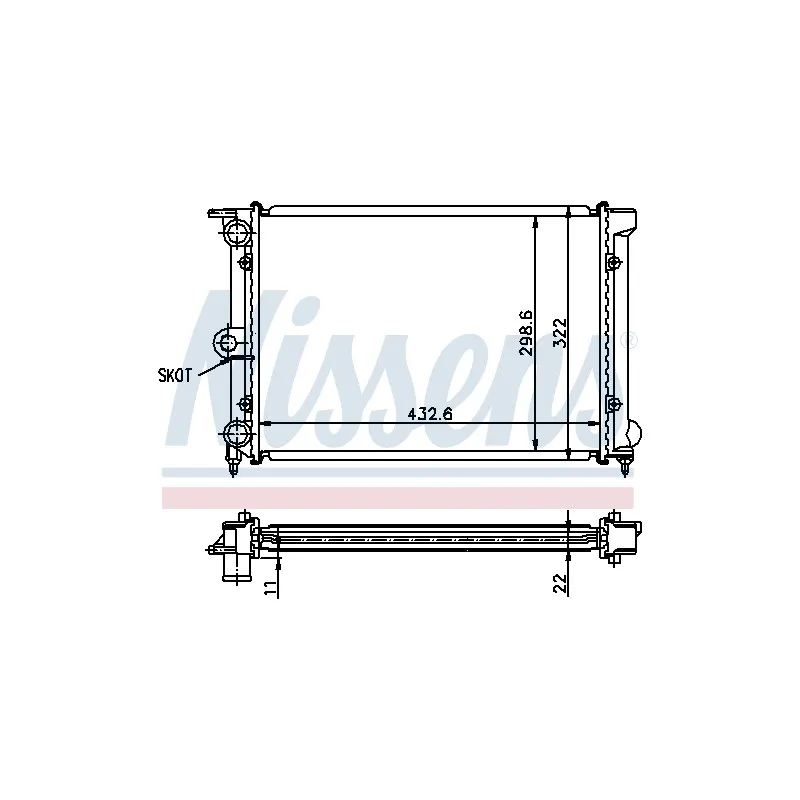 Radiateur, refroidissement du moteur NISSENS 690177