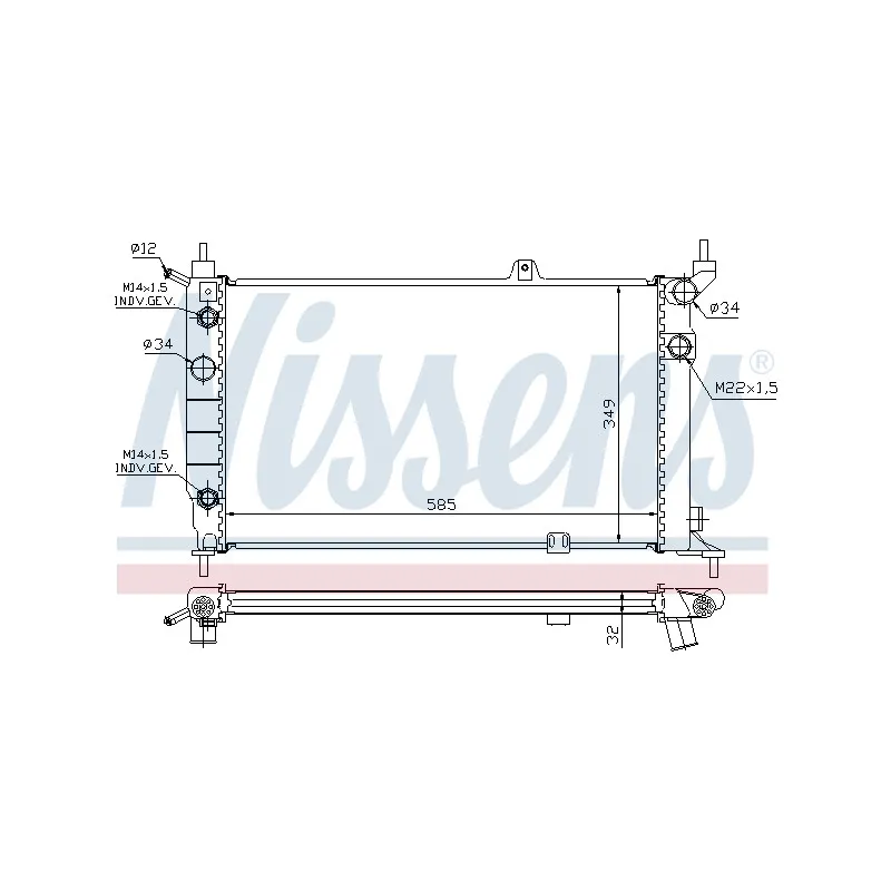 Radiateur, refroidissement du moteur NISSENS 690219