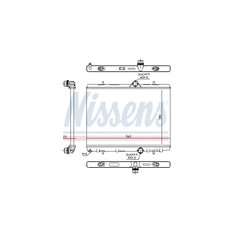 Radiateur, refroidissement du moteur NISSENS 690294