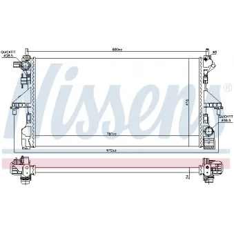Radiateur, refroidissement du moteur NISSENS 690323