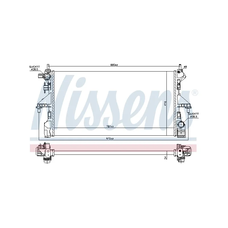 Radiateur, refroidissement du moteur NISSENS 690323